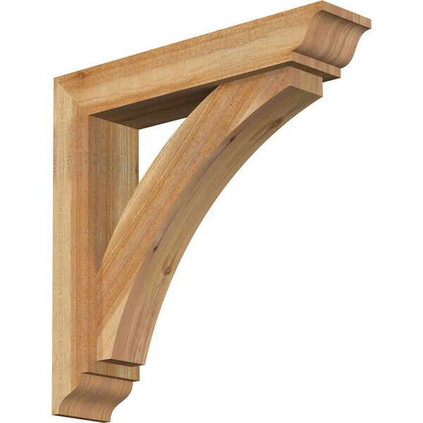 Ekena Millwork Thorton Traditional Rough Sawn Bracket w/ Offset Brace, Western Red Cedar, 6"W x 28"D x 28"H BKT0604X28X28THR01RWR - main